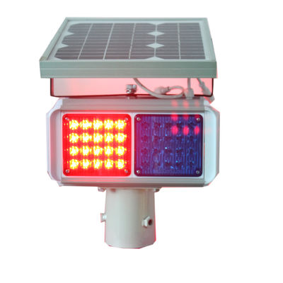 Φως έκρηξης των ηλιακών τροφοδοτημένο οδηγήσεων IP55 των κόκκινων και μπλε οδηγήσεων 5mm για την οδική ασφάλεια