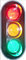8» κόκκινος κιτρινοπράσινος φωτεινός σηματοδότης τριών σημάτων αδιάβροχος με 3 πλήρεις σφαίρες